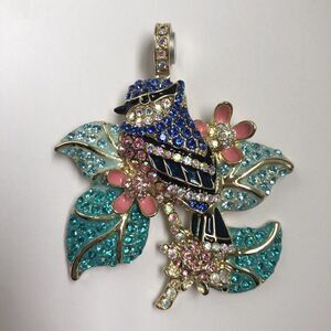 KIRKS FOLLY Blue Song Bird Magnetic Enhancer Goldtone From QVC